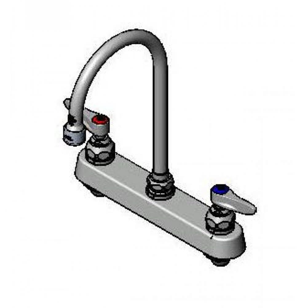 Workboard Faucet, 8'' Deck Mount, 6'' Swivel GN, 0.5 GPM VR Outlet, Lever Hand