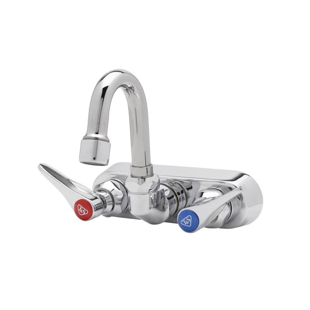 Workboard Faucet, Wall Mount, 4'' Centers, 131X Swivel Gooseneck w/ 1.5 GPM Aerator &