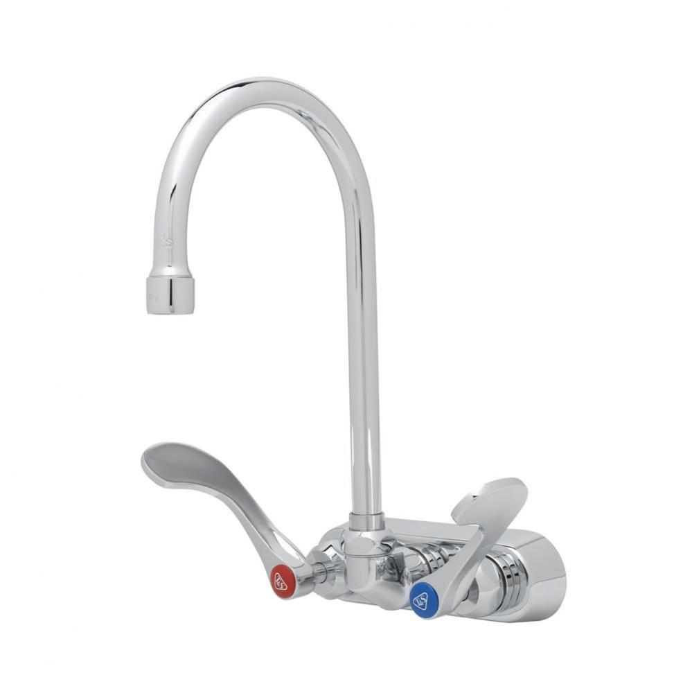 Workboard Faucet, Wall Mount, 4'' Centers, Swivel Gooseneck, CV-Ceramas, 4'' H