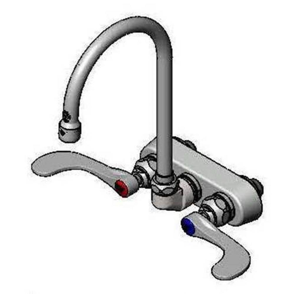 4'' Workboard Faucet, Wall Mount, Swivel Gooseneck, 1.5gpm Aerator, 4'' Wrist-