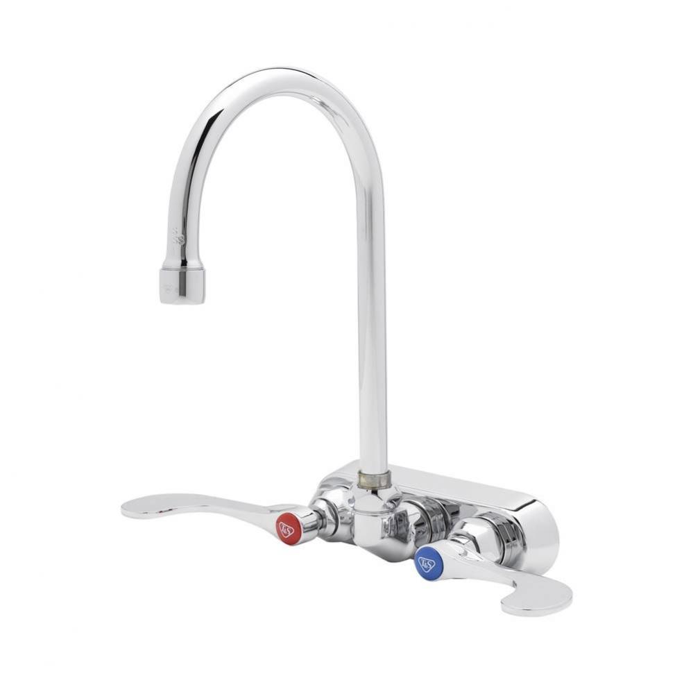 4'' Workboard Faucet, Wall Mount, Swivel Gooseneck, 1.5gpm Aerator, 4'' Wrist-