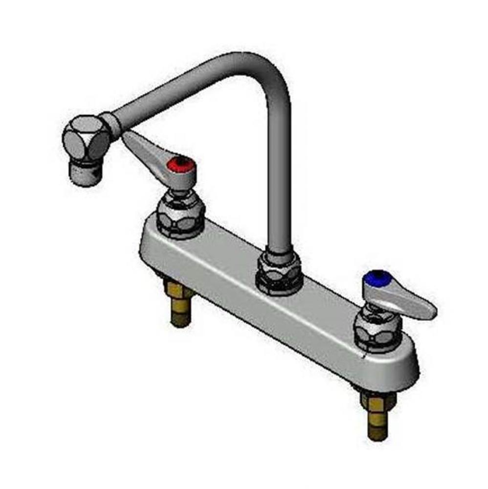 Workboard Faucet, 8'' Deck Mount, High-Arc Gooseneck, Lever Handles, 2.2 GPM Aerator