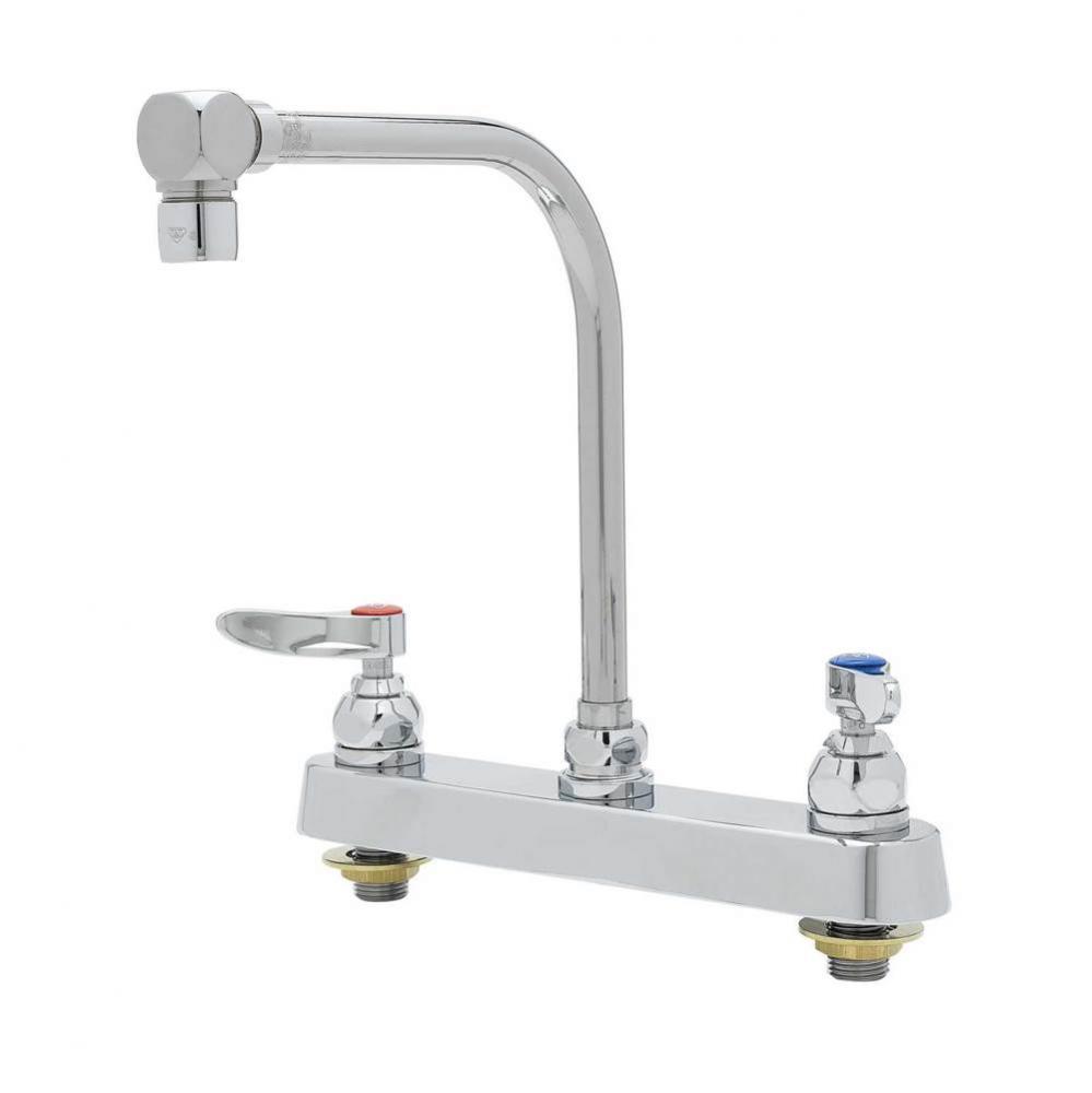 Workboard Faucet, 8'' Deck Mount, High-Arc Gooseneck, Lever Handles, 2.2 GPM Aerator