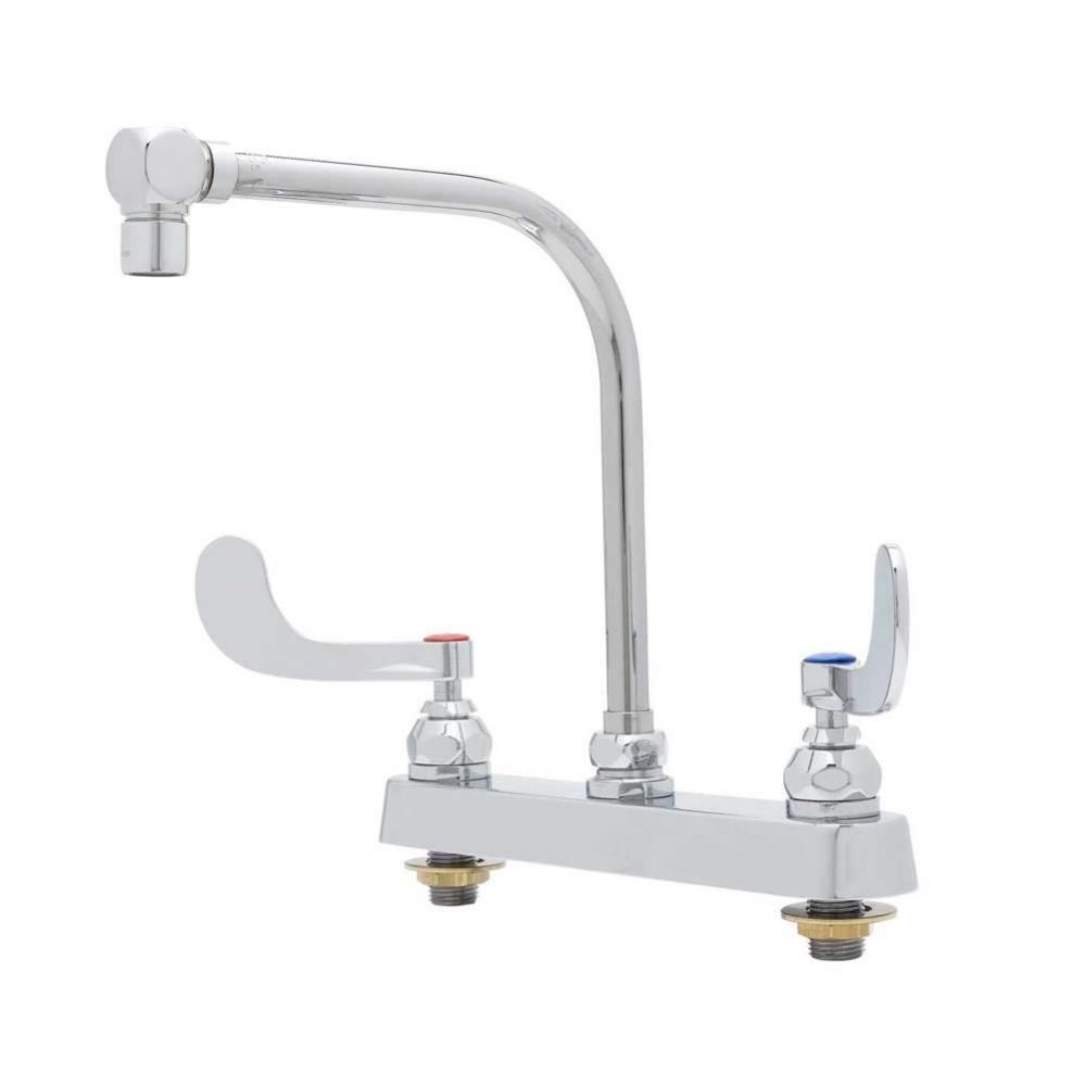 Workboard Faucet, 8'' Deck Mount, High-Arc Gooseneck, 4'' Wrist Handles, 2.2 G