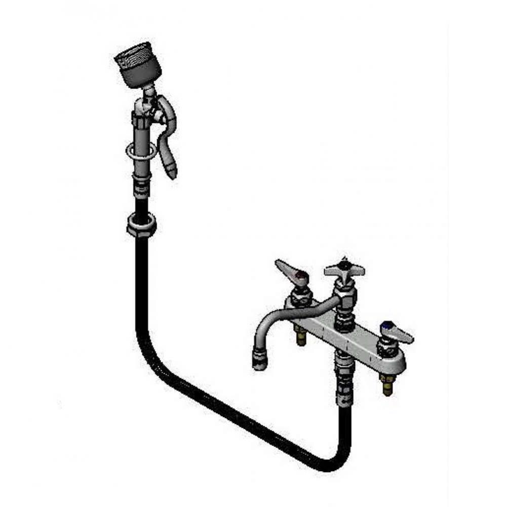 Workboard Faucet, Deck Mount, 8'' Centers, 8'' Swing Nozzle w/ Diverter, B-004