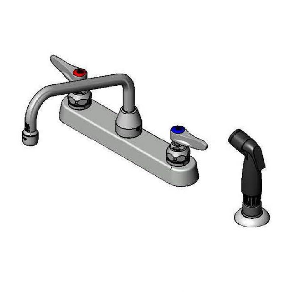 Workboard Faucet, Deck Mount, 8'' Centers, 8'' Swing Nozzle, Diverter, 7'