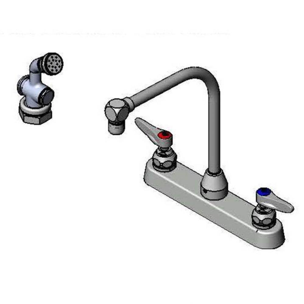 Workboard Faucet, 8'' Deck Mount, High-Arc Gooseneck, 2.2 GPM Aerator, B-0101 Spray Valv