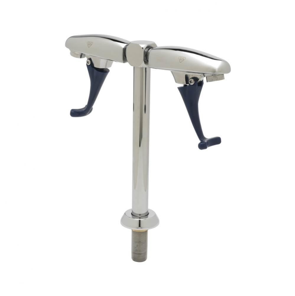 Double Glass Filler, 12'' Deck Mount Pedestal, 1/2'' NPT Male Shank