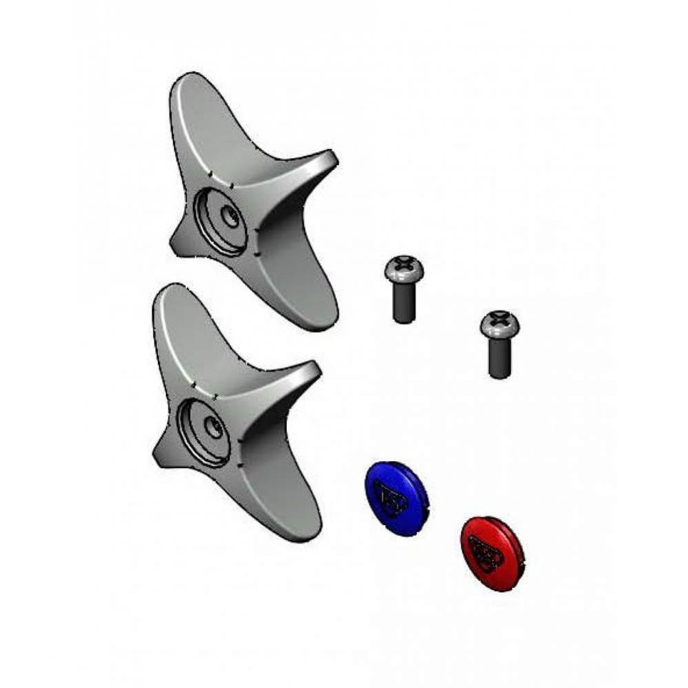 Parts Kit for 4-Arm Kitchen Handles w/ Anti-Microbial Coating, Indexes & Screws (New-Style)