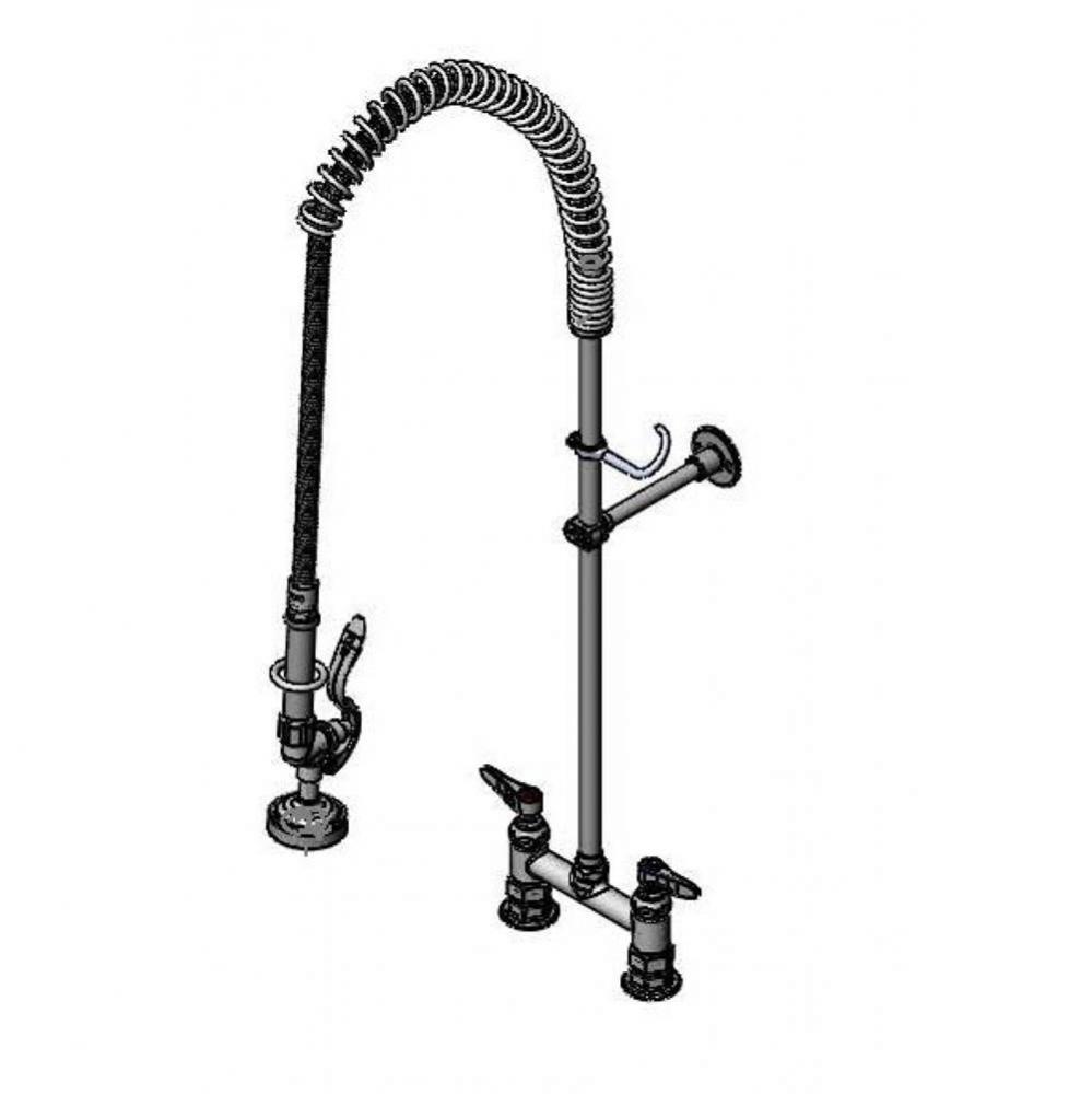 Pre-Rinse Unit, 6'' Deck Mount, 44'' SS Flex Hose, B-0107 Spray Valve, 24&apos