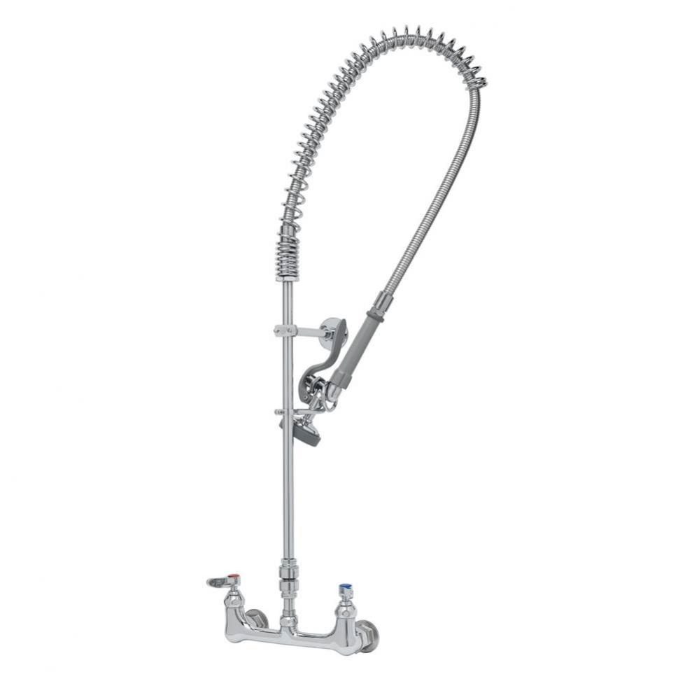 Pre-Rinse, 8'' Wall Mount Base, Vacuum Breaker, 44'' SS Flex Hose, Spray Valve