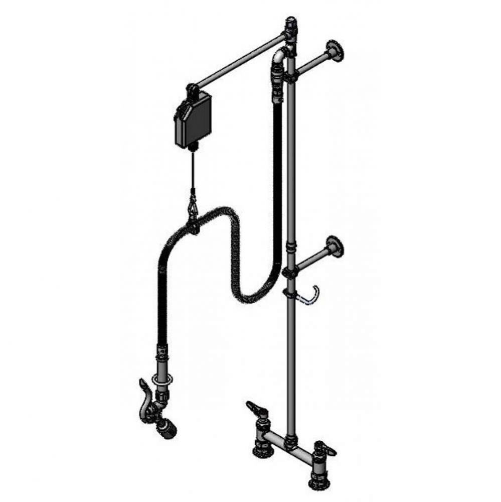 Pre-Rinse: 8'' Deck Mount Base, Ceramas, Swing Arm & Balancer, B-0107-C Spray Valve,