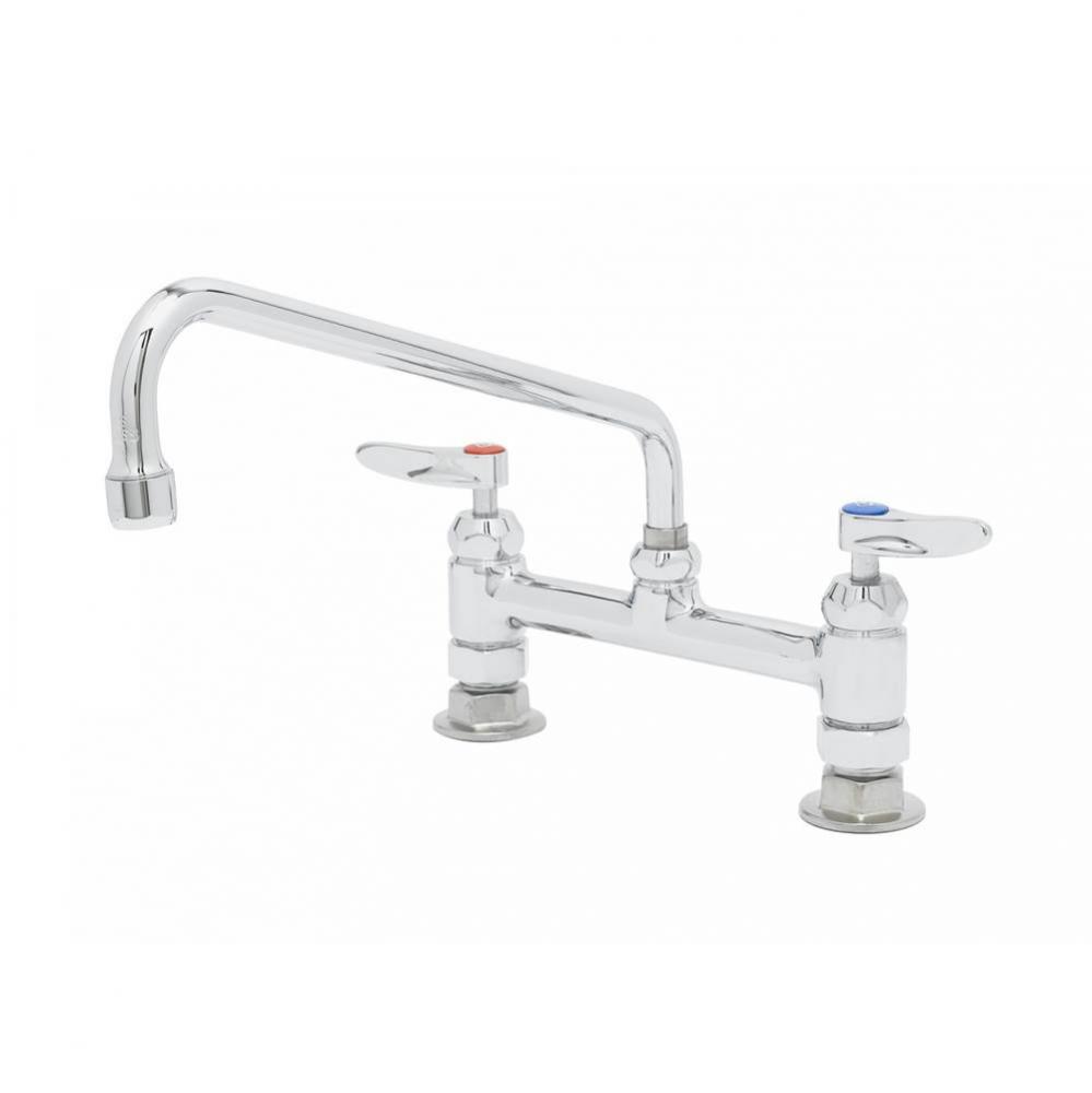 8'' Deck Mount Base Faucet With Ceramic Cartridges, 12'' Swivel Nozzle & L