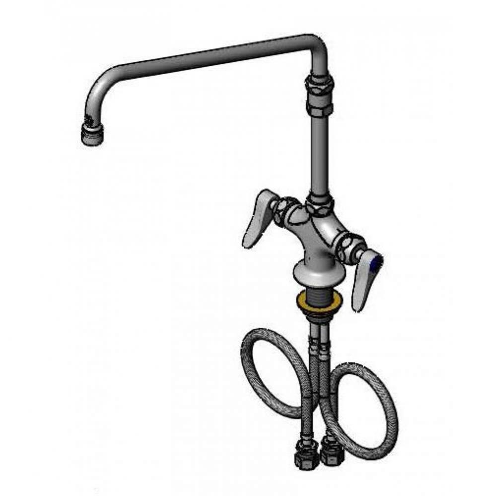 Double Pantry Faucet w/ Ceramas, 14'' Swivel Nozzle