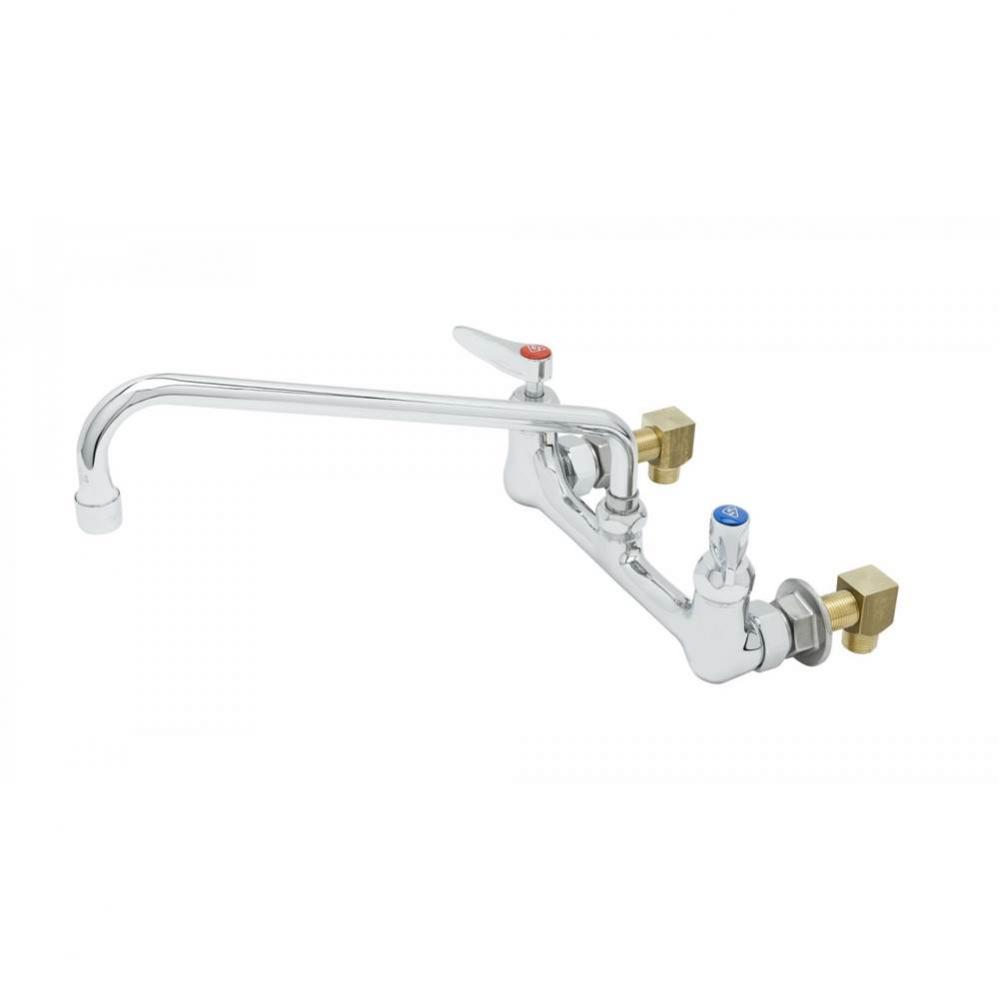 8'' Wall Mount Mixing Faucet, Ceramas, 14'' Swing Nozzle, Lever Handles, Inlet