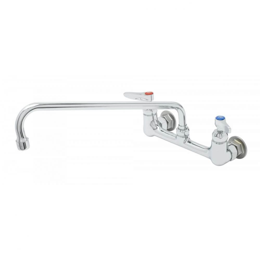 8'' Double Pantry Faucet, Wall Mount, Ceramas, 14'' Swing Nozzle, 1/2'&ap