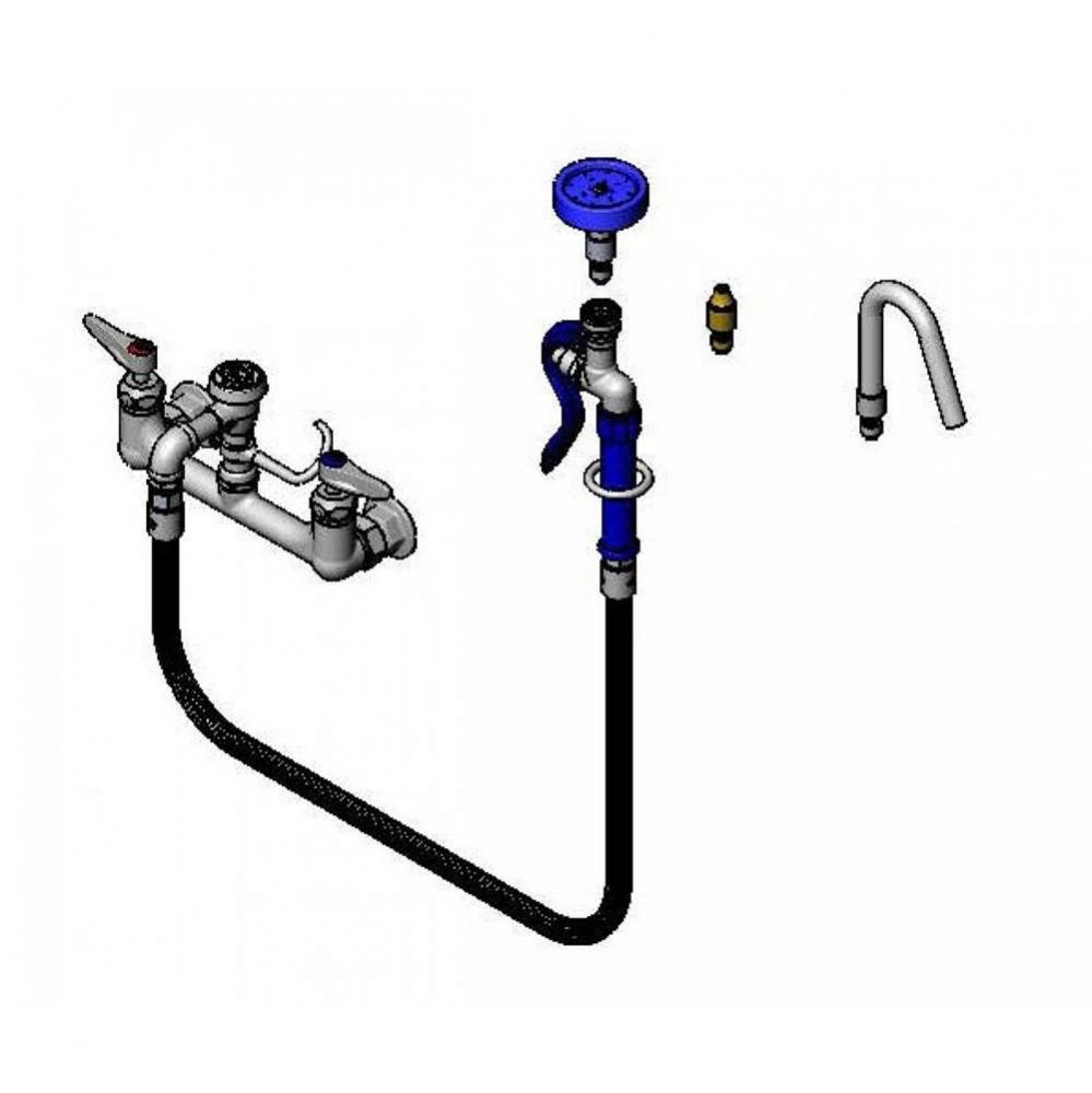 Pot & Kettle Filler, 8'' Wall Mount, Vacuum Breaker, 44'' Hose w/ Quick-Co