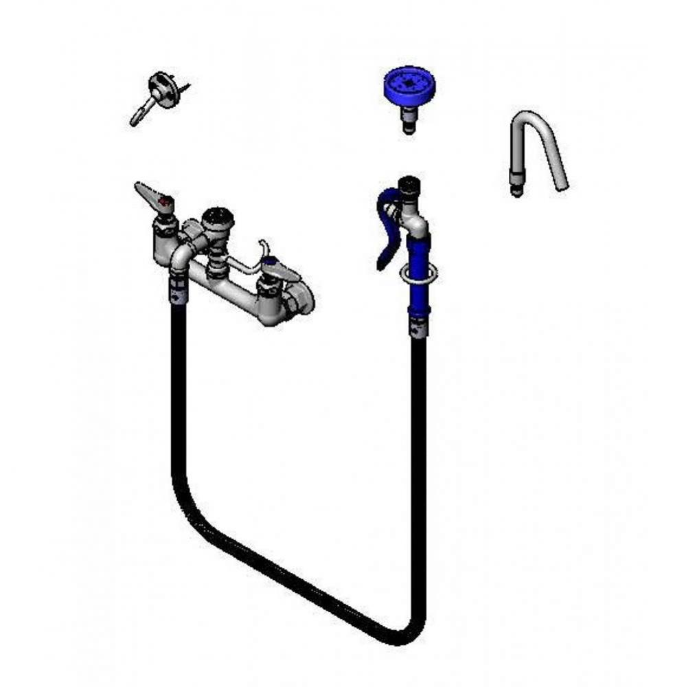 Pot & Kettle Filler, 8'' Wall Mount, Vacuum Breaker, 68'' Hose w/ Quick-Co