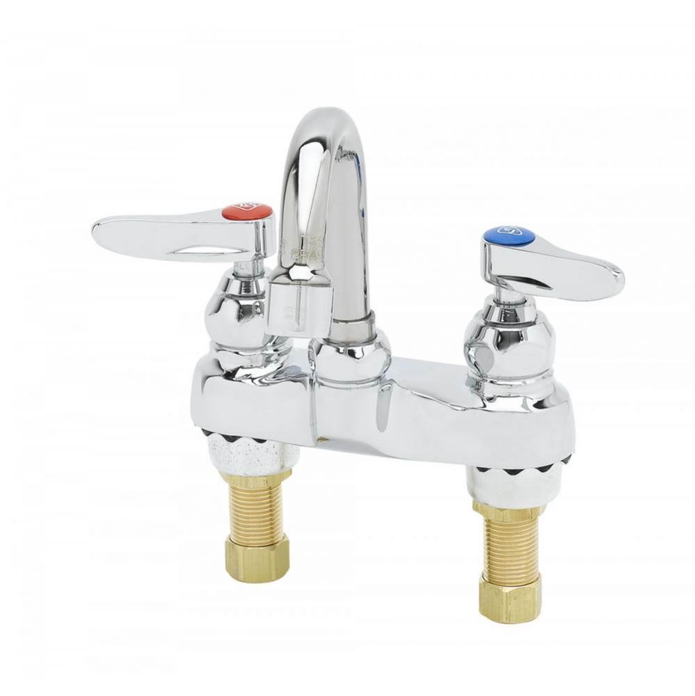 Mixing Faucet, 4'' Centerset, Swivel Gooseneck, Lever Handles, 2.2 GPM Aerator