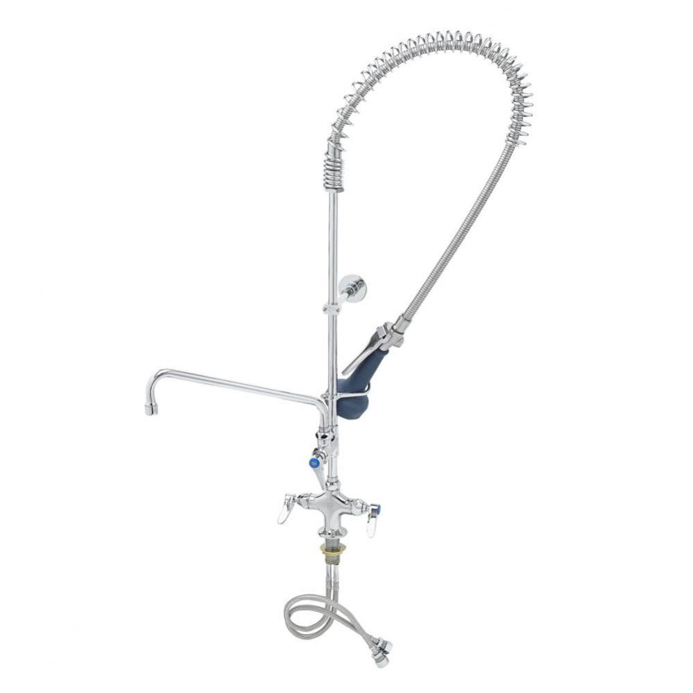 Pre-Rinse: Overhead Spring, Add-On Faucet, Single Hole Base, Wall Bracket, B-0108-C Low Flow Spray