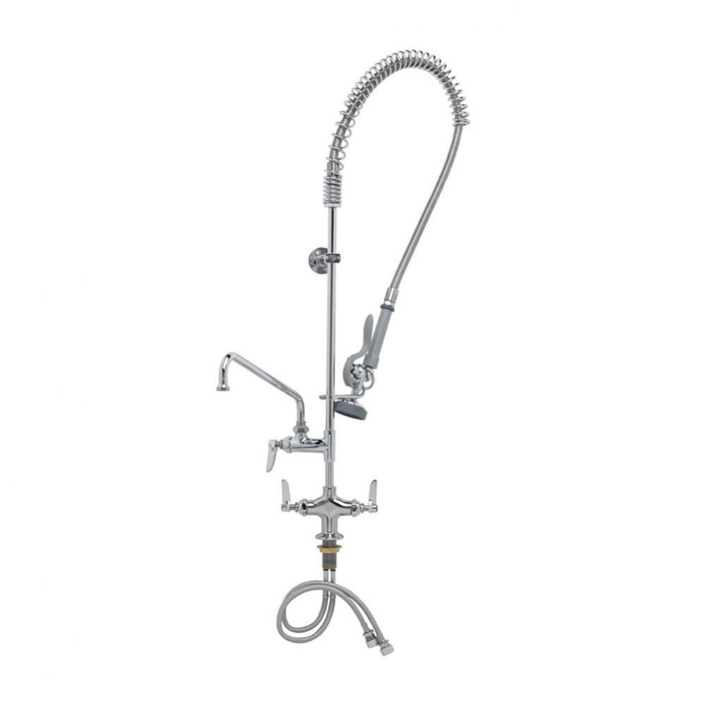 Pre-Rinse, Single Hole Base, Overhead Spring, Add-On Faucet, 12'' Nozzle, Wall Bracket,