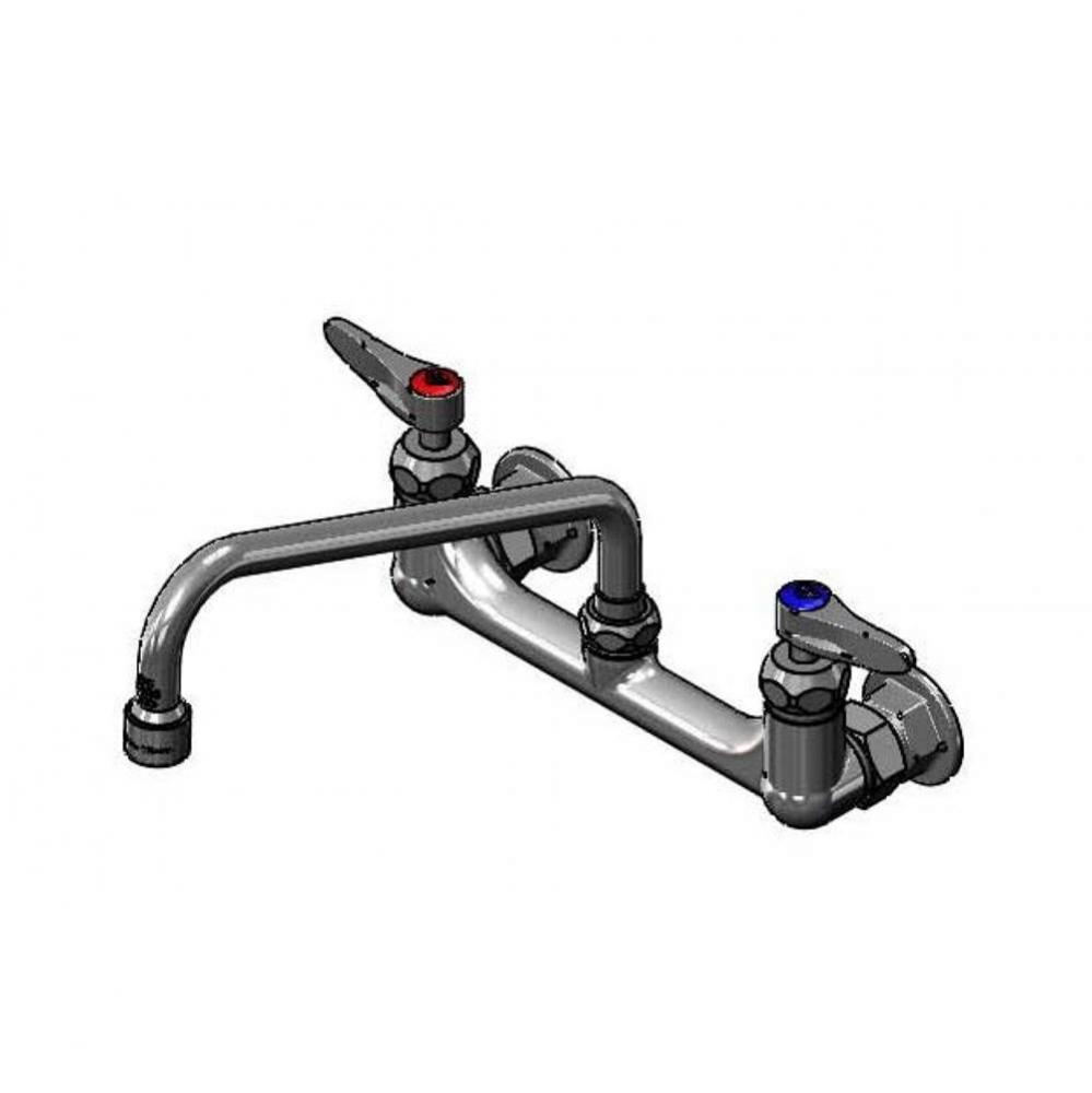 8'' Wall Mount Faucet, Ceramas, Lever Handles, 10'' Nozzle, 2.2 GPM VR Aerator