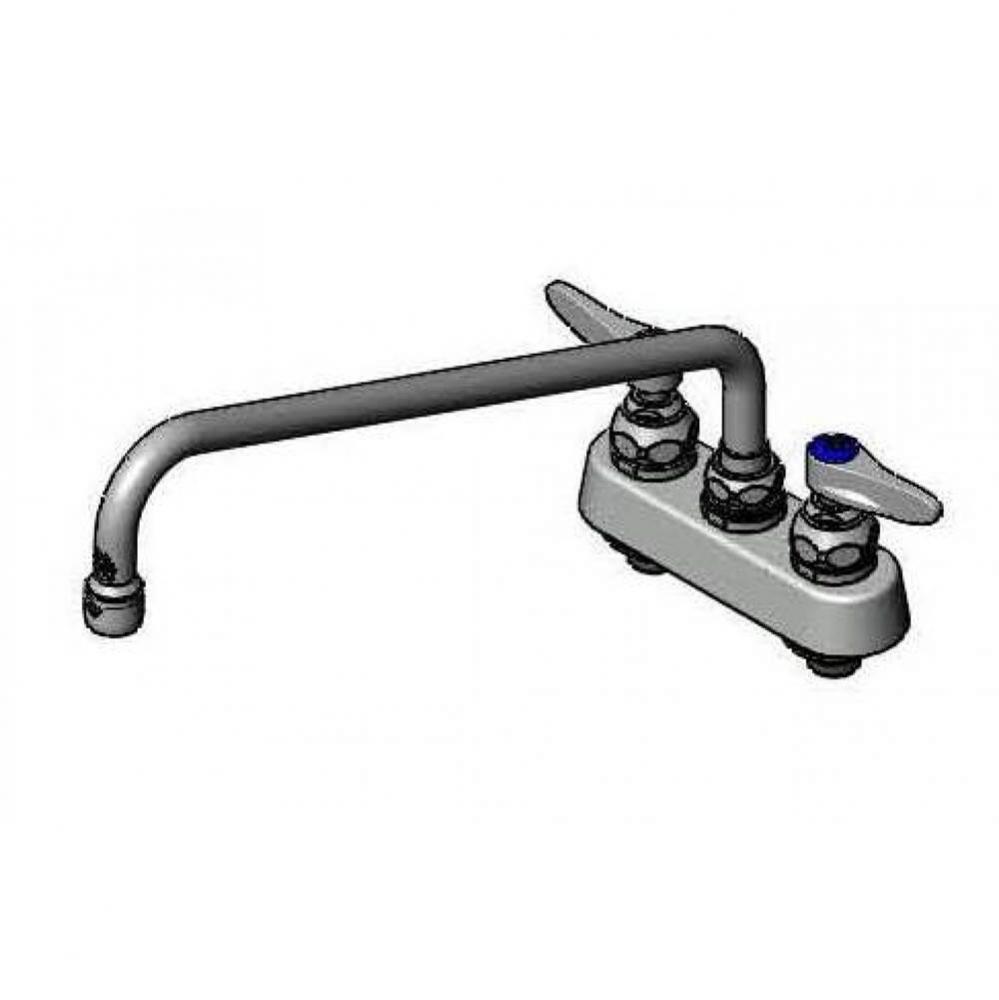 Workboard Faucet, Deck Mount, 4'' Centers, 14'' Swing Nozzle, Lever Handles