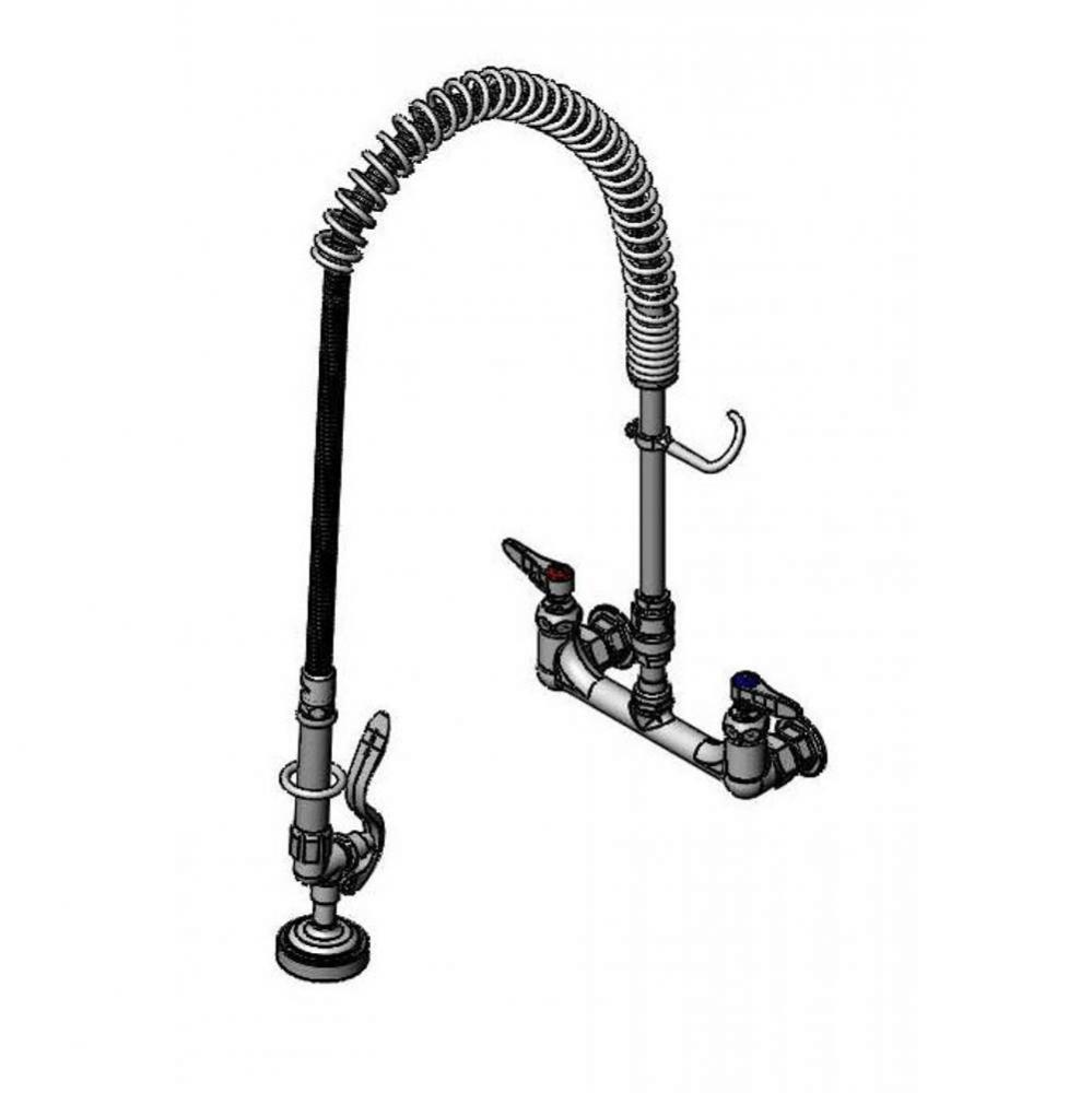Pre-Rinse Unit: Spring Action, Wall Mount, 8'' Centers, Vacuum Breaker Hose