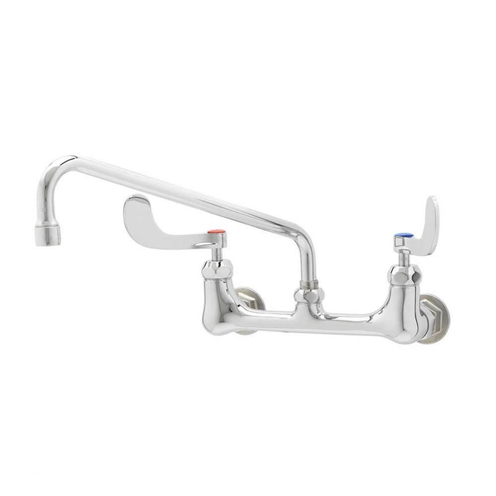 Double Pantry Faucet, Ceramic Cartridges, 8'' Centers, 12'' Swing Nozzle, 4&ap