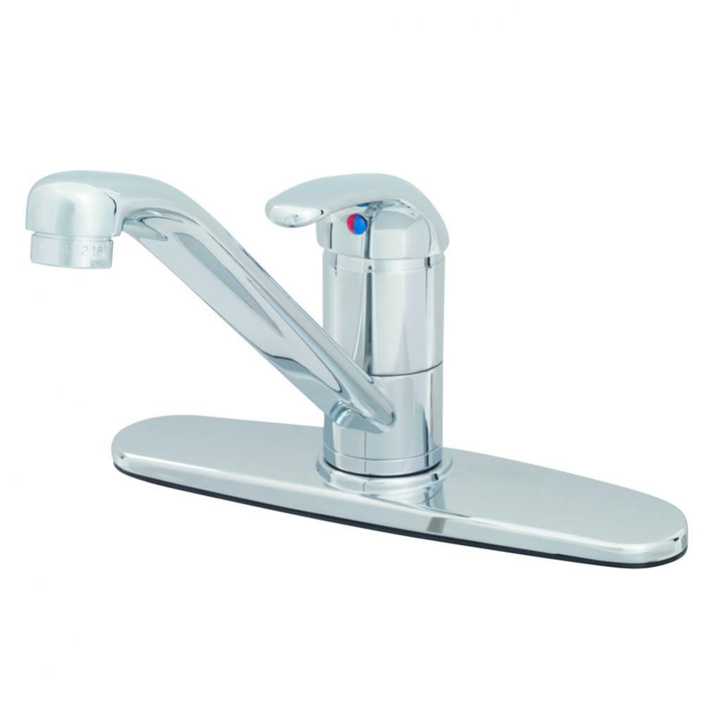 Single Lever Faucet, 9'' Swivel Spout, 1.5 GPM VR Aerator, Flexible Supplies, Deck Plate