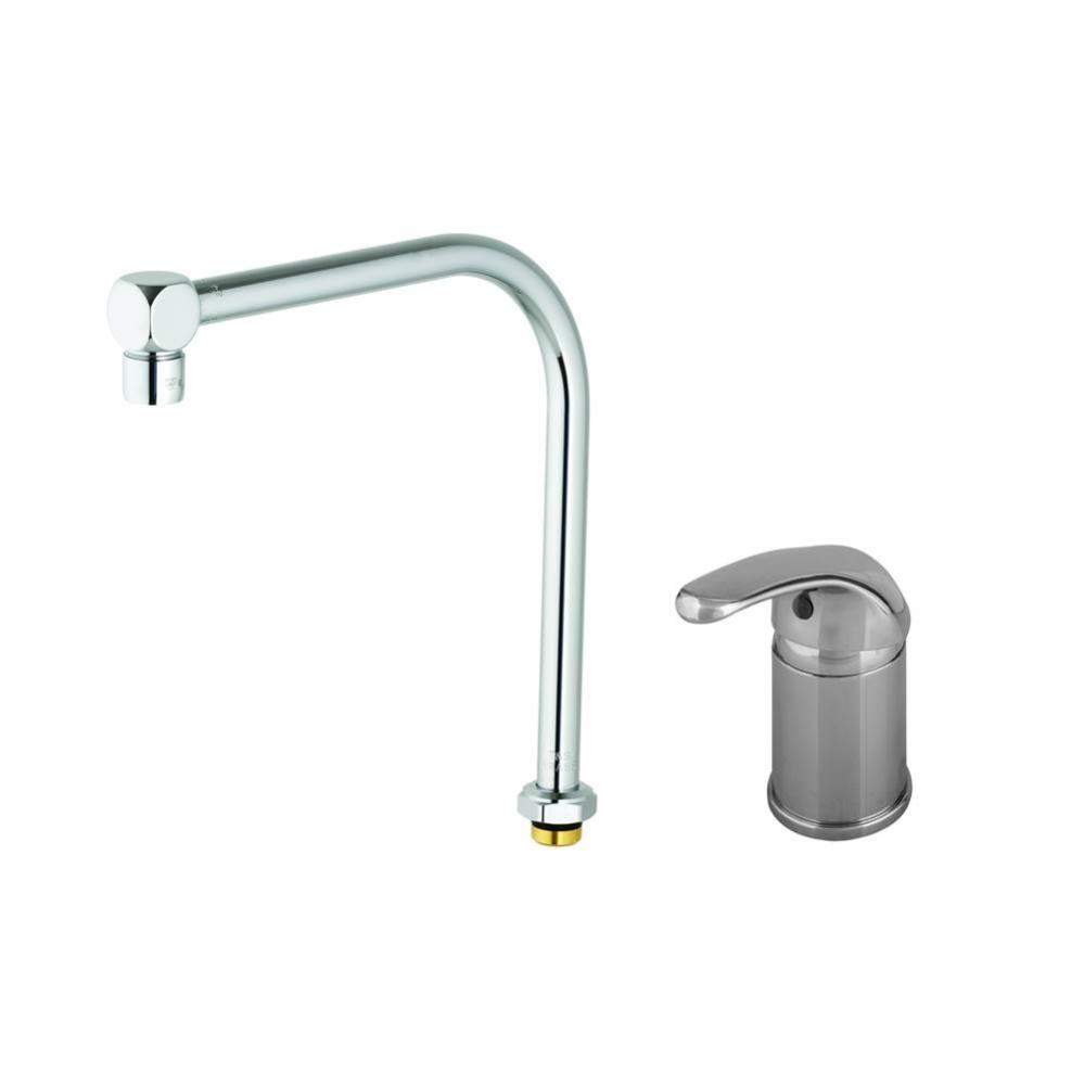 Side Mount Mixing Faucet, High-Arc Gooseneck & 2.2 GPM Aerator, Inlet Flex Lines