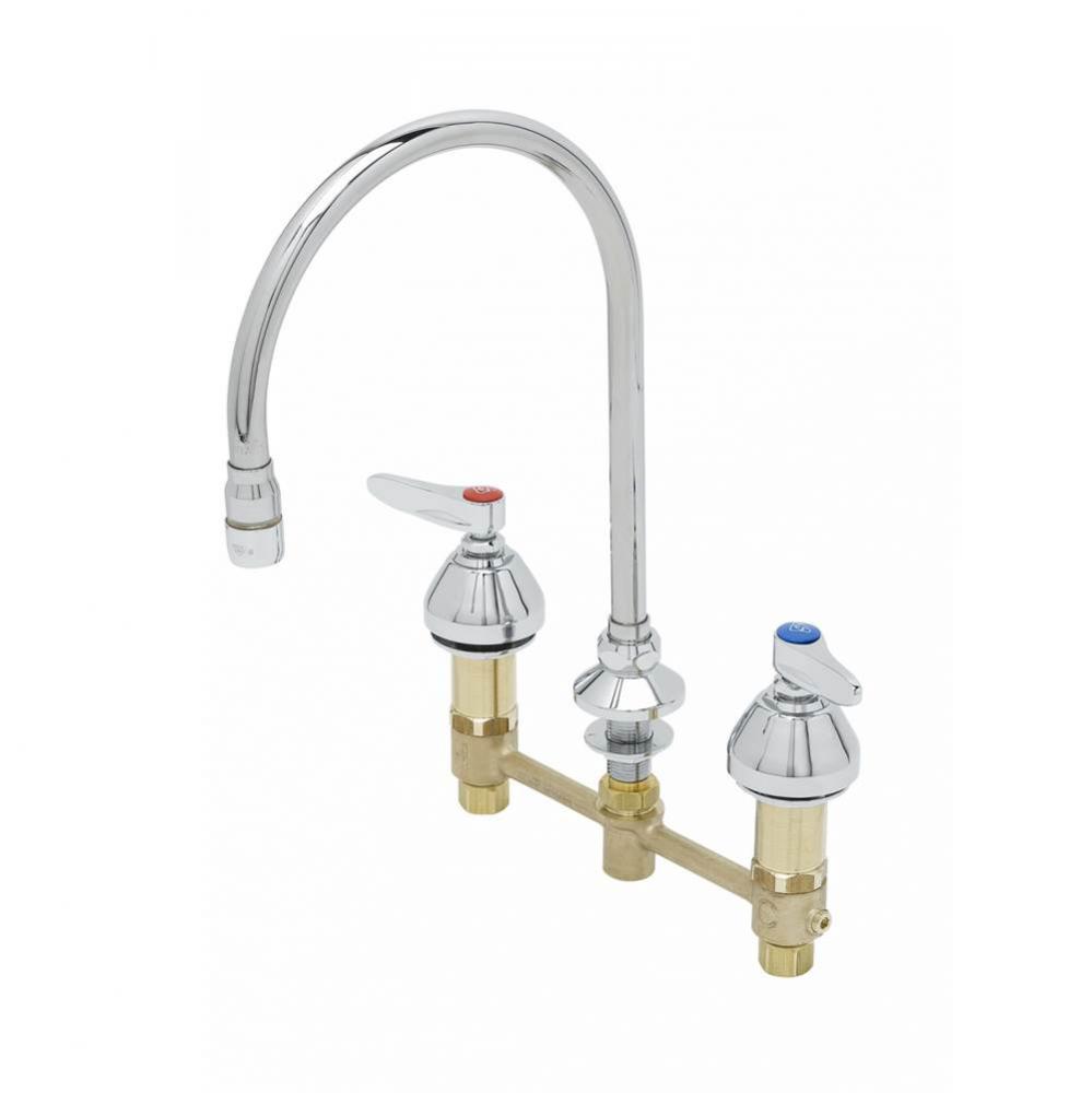 8'' Medical Faucet, Deck Mount, Eternas, Swivel Gooseneck, 2.2 GPM Aerator, Lever Handle