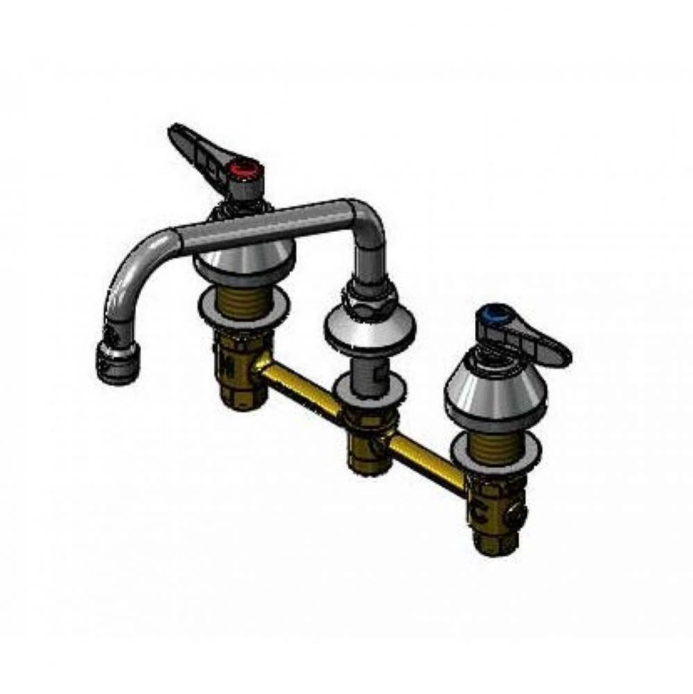 Lav Faucet, Concealed Bdy, 8'' Cntrs, Comp Cart, Lever Handles, 8'' Swng Nozzl