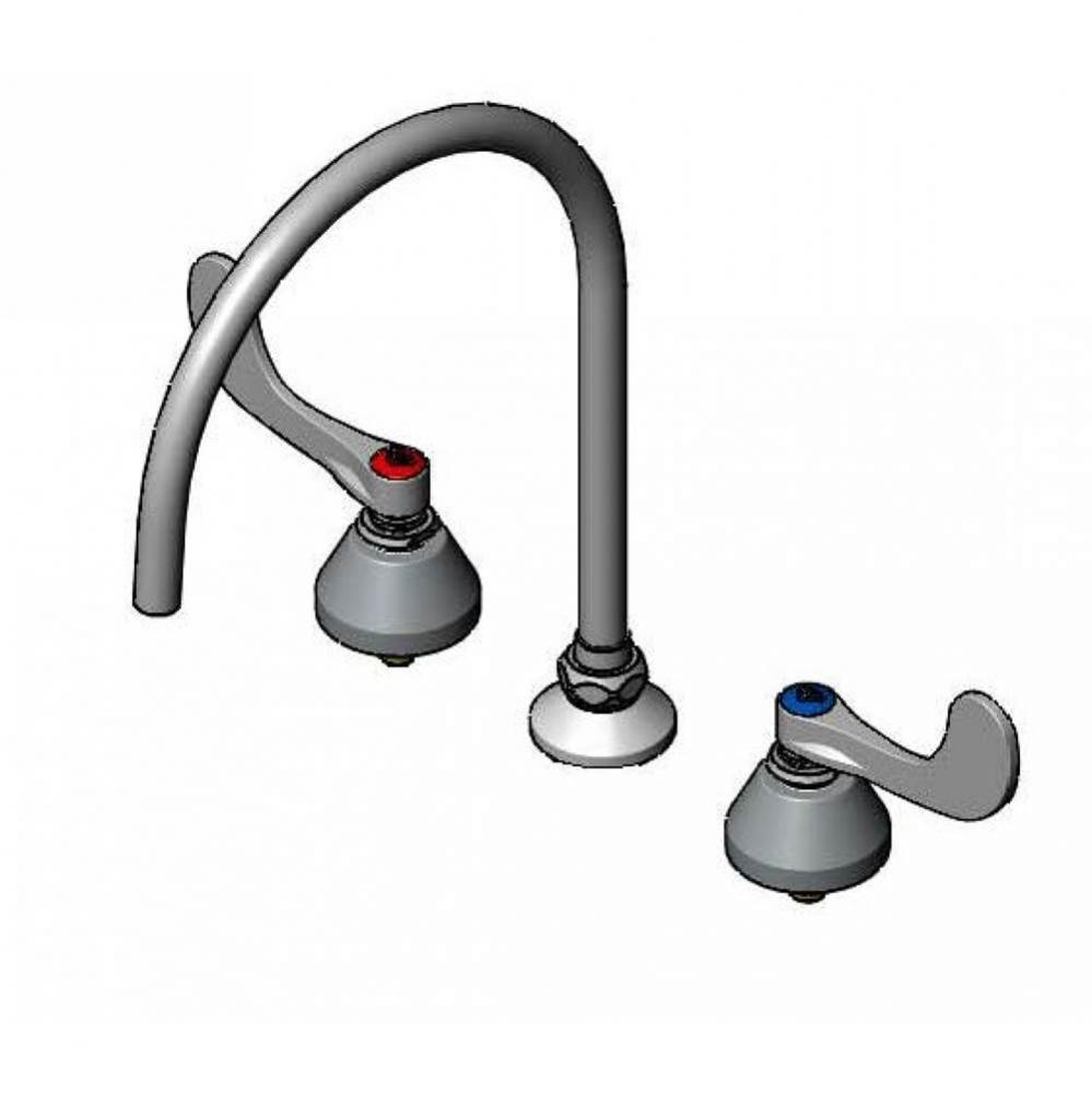 8'' Concealed Widespread Faucet, 135XP Gooseneck, 1.5 GPM Flow Disc, 4'' Handl
