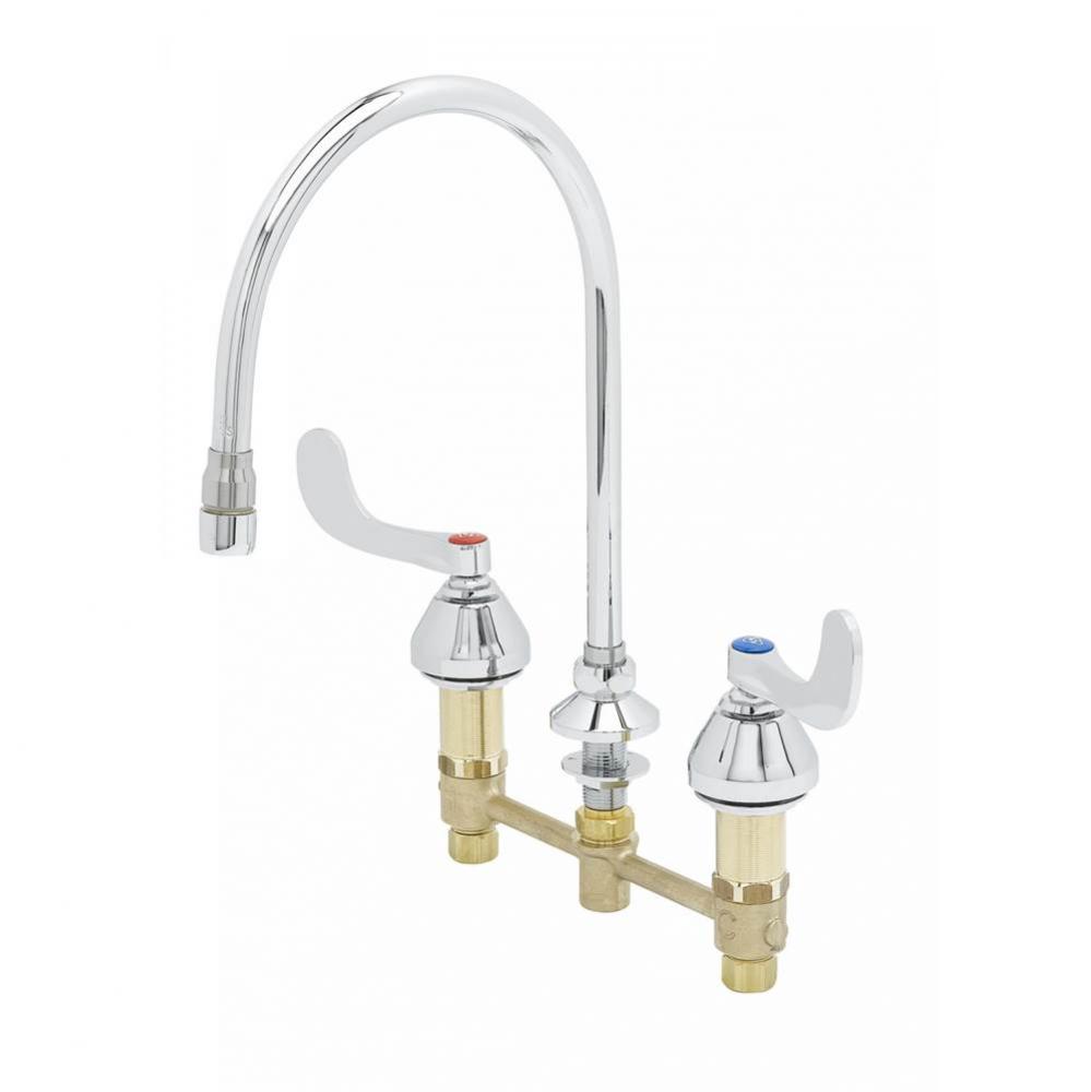 Medical Faucet, 8'' Centers, Swivel Gooseneck, VR 2.2 GPM Non-Aerated, Eternas, 4'&