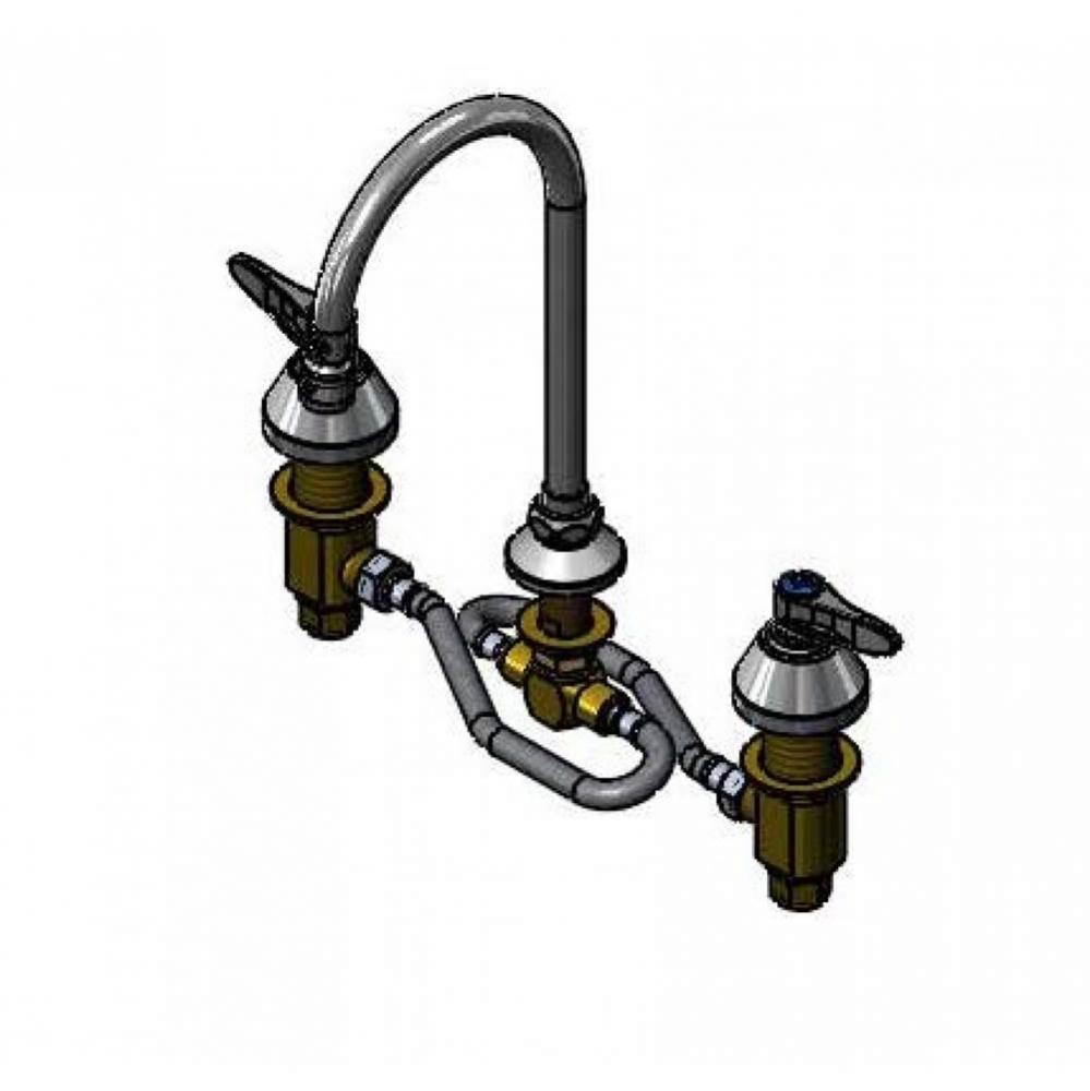 Medical Faucet, 12'' Flex Lines, Ceramas, Swivel/Rigid GN, 2.2 GPM Aerator, Lever Handle