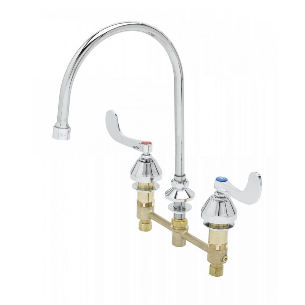 Medical Faucet, 8'' ,1/4 Turn Eternas, Swivel/Rigid Gooseneck, 2.2 GPM, 4'' Wr