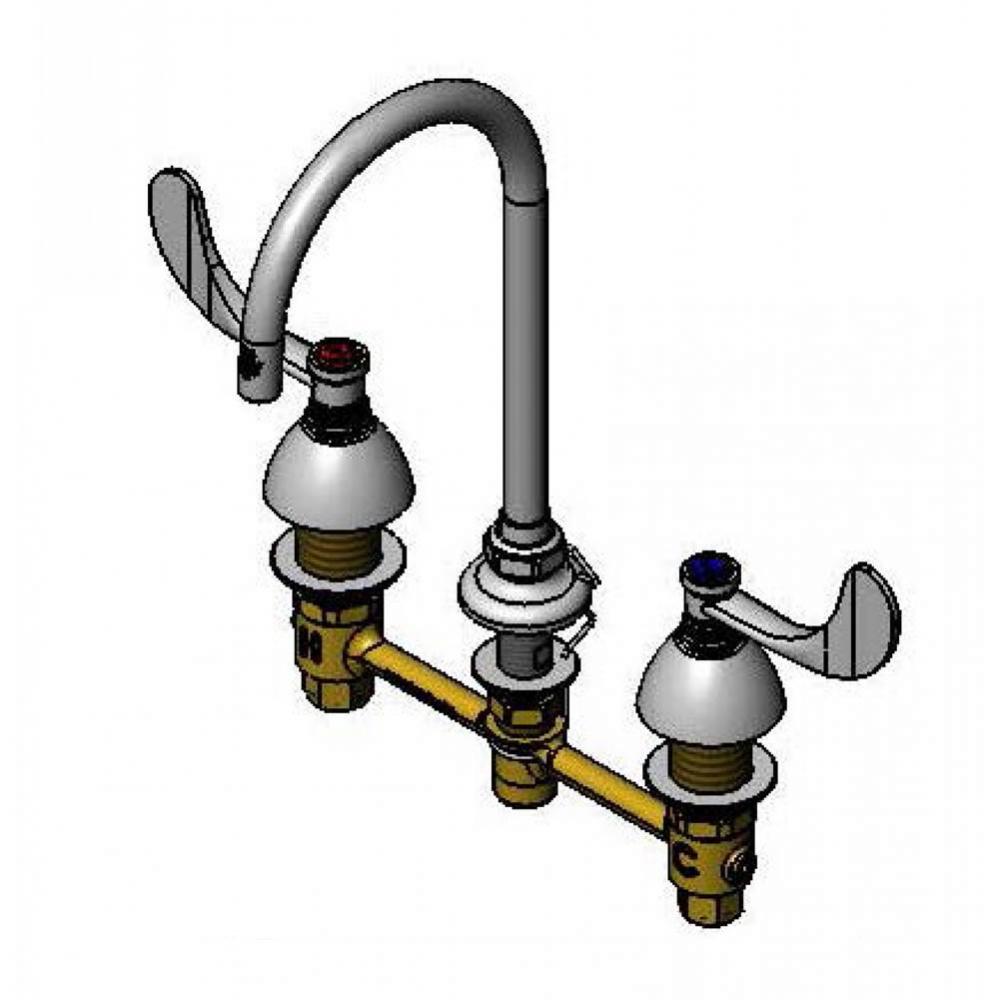 8'' EasyInstall CWS Faucet, 1.5 GPM Flow Control, 133XP Gooseneck, 4'' Handles