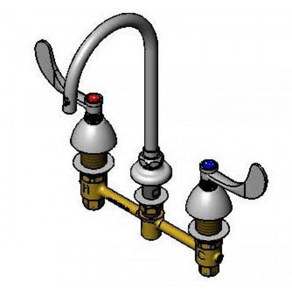 Concealed Widespread Faucet, 8'' Centers, 133XP-F15 Swivel Gooseneck, 1.5 GPM Flow Contr