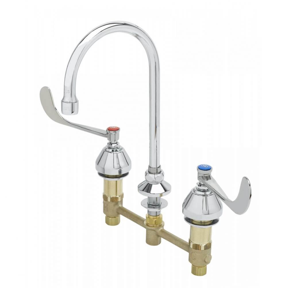 Easyinstall Concealed Widespread w/ Eterna, 6'' Handles, & Swivel Gn w/ 0.5 Gpm Non-