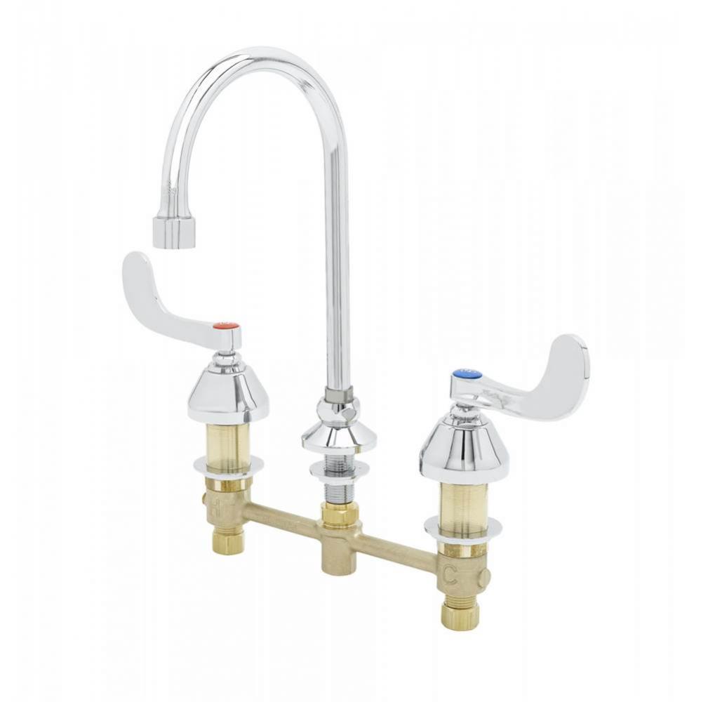 Medical Faucet, 8'' c/c, 1/4 Turn Eternas, Swivel Gooseneck, B-0199-21-VRF Aerator