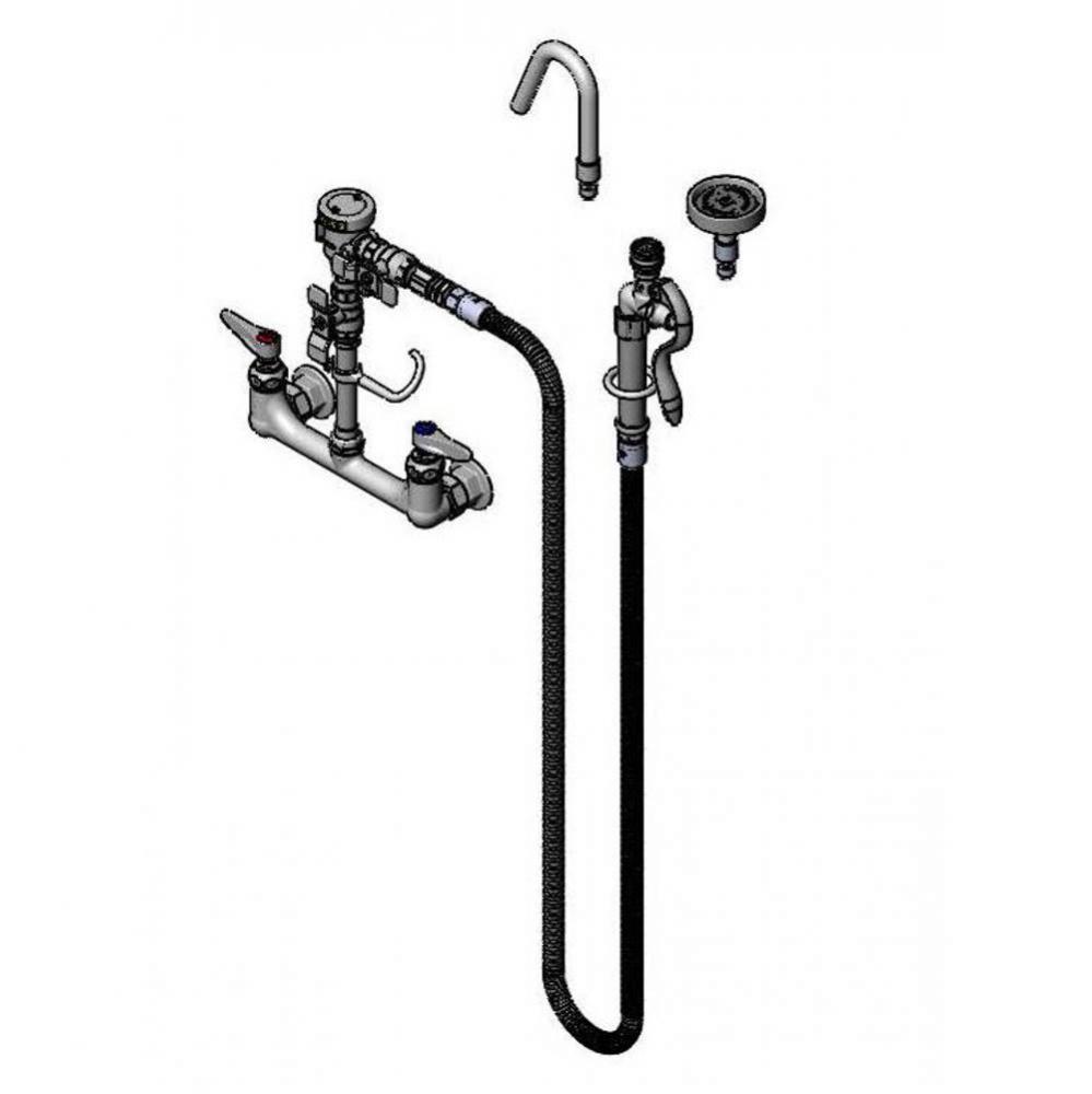 8'' c/c Wall Mount Pot/Kettle Filler, Vacuum Breaker, Lever Handles, B-1420/B-1421/B-142