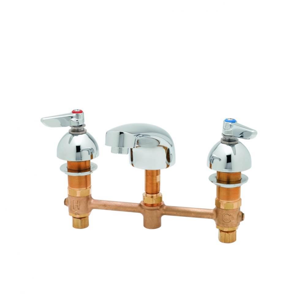 Lavatory Faucet, Concealed Body, 8'' Centers, Cast Basin Spout, Levers & 1.5 GPM AER