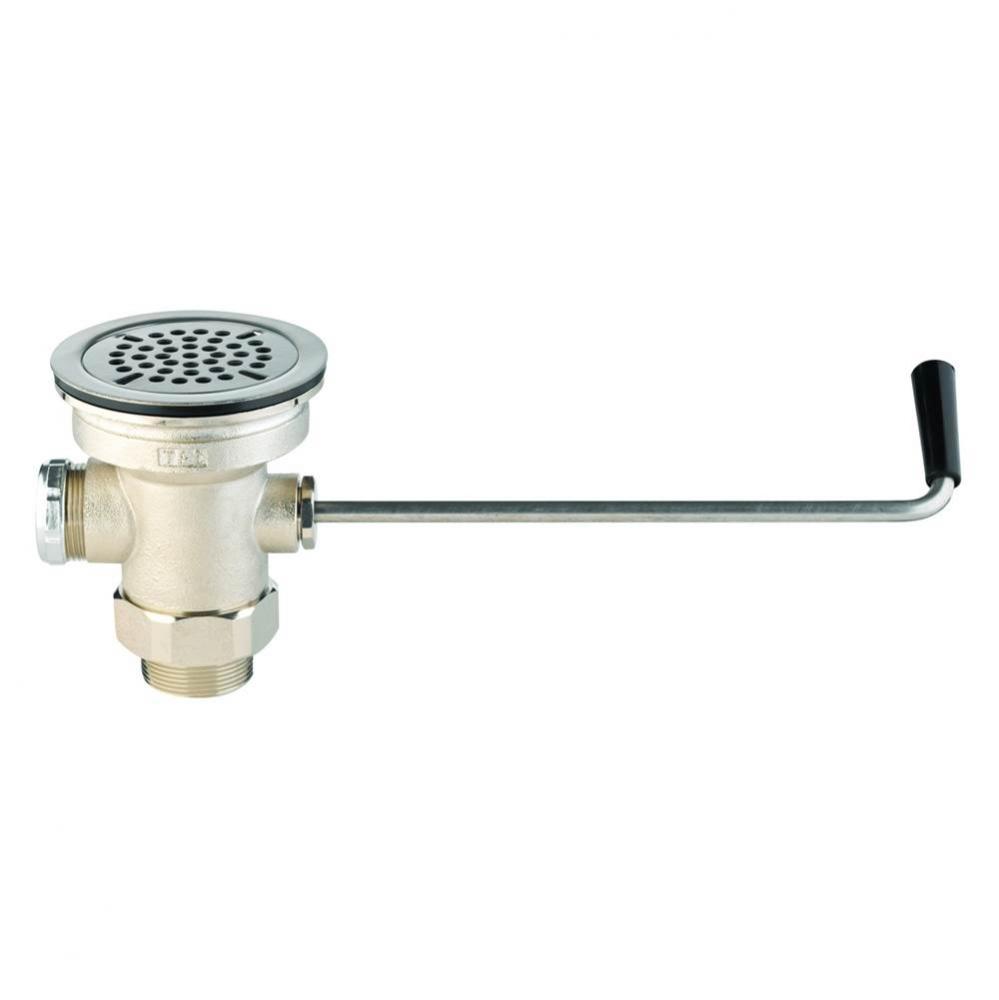 Waste Drain Valve, Long Twist Handle, 3'' x 2'' & 1-1/2'' Adapte