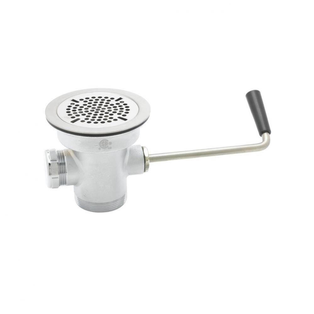 Waste Drain Valve, Short Twist Handle, 3'' x 2''