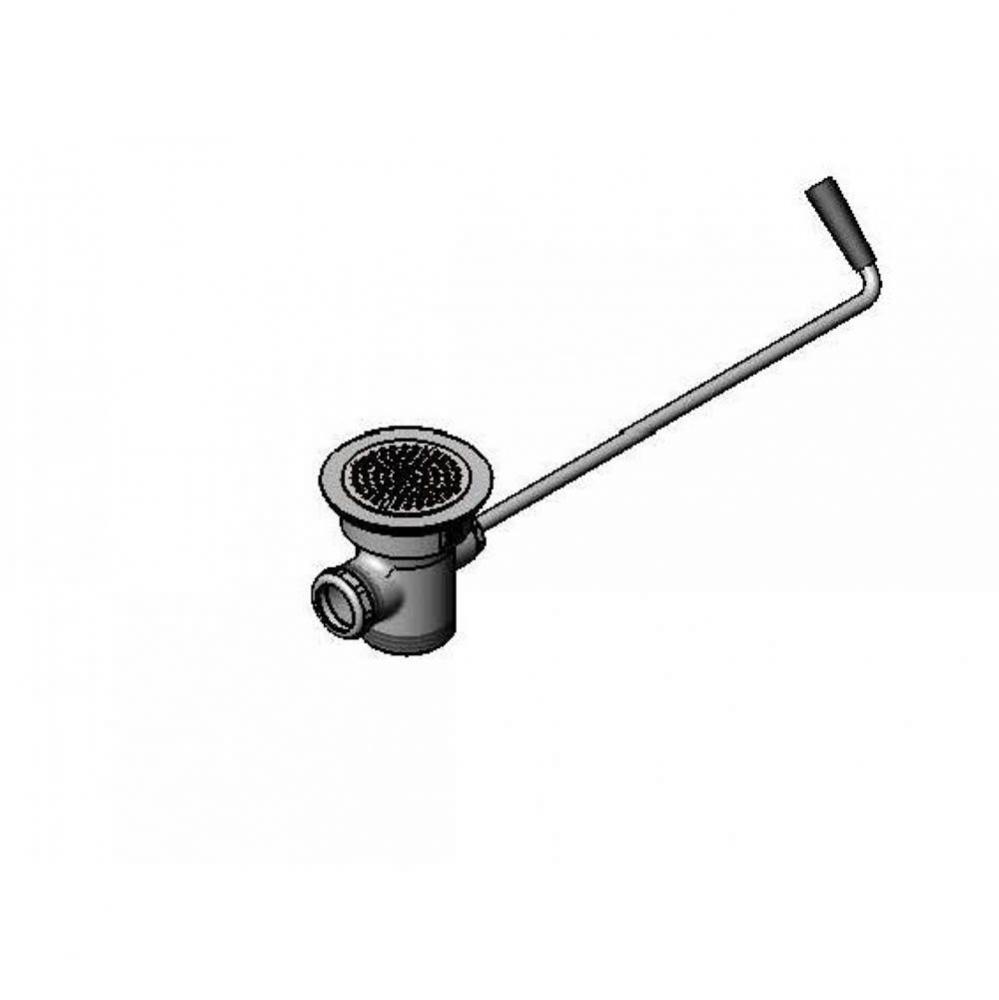 Waste Drain Valve, Long Twist Handle, 3-1/2'' x 2''