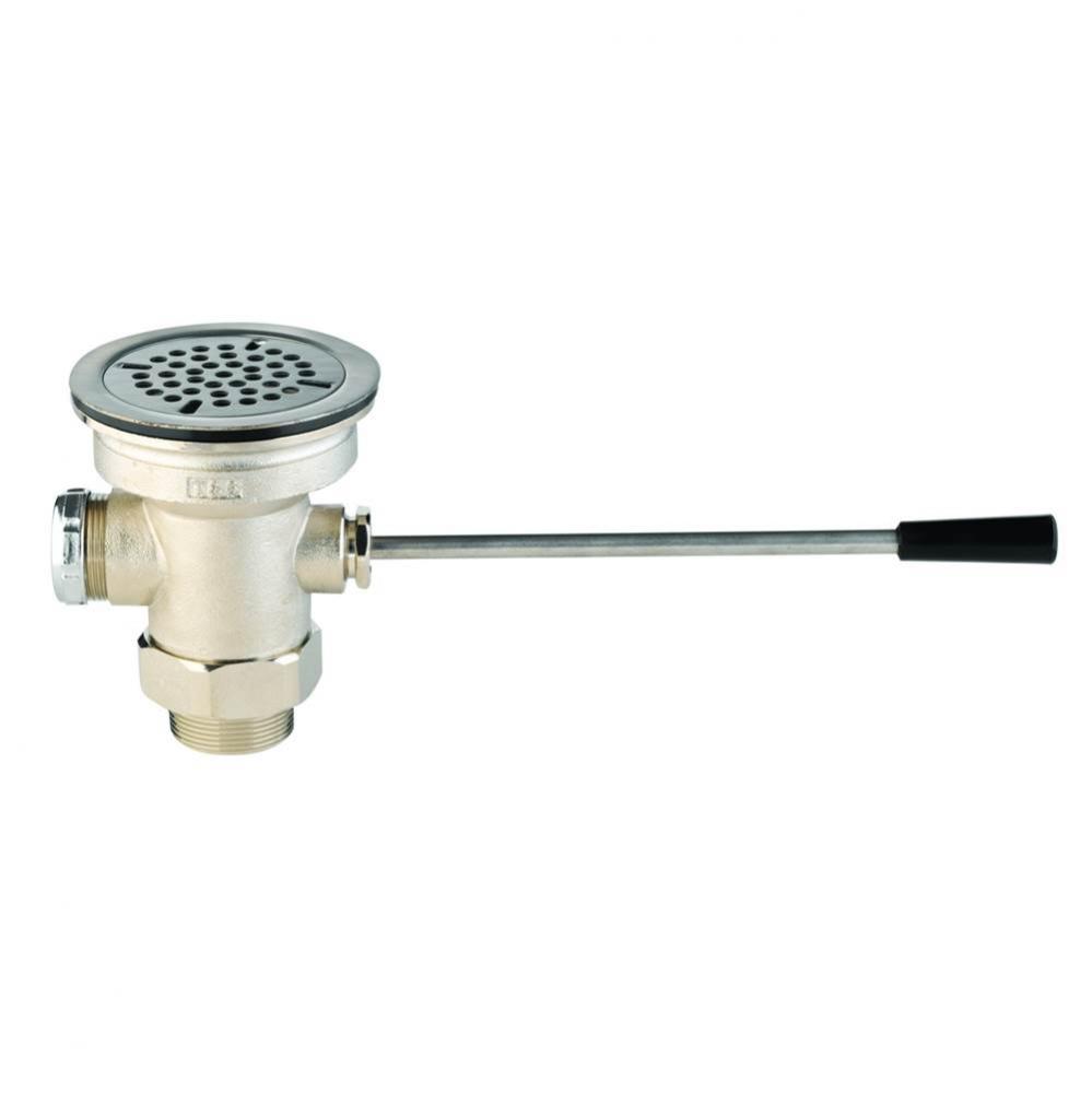 Waste Drain Valve, Short Lever Handle, 3'' x 2'' & 1-1/2'' Adapt