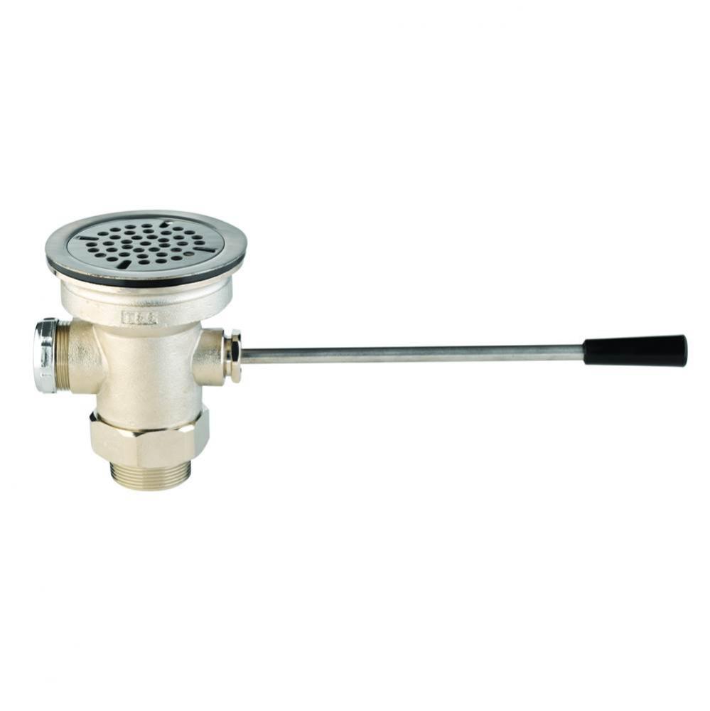Waste Drain Valve, Lever Handle, 3'' x 2'' & 1-1/2'' Adapter (Re