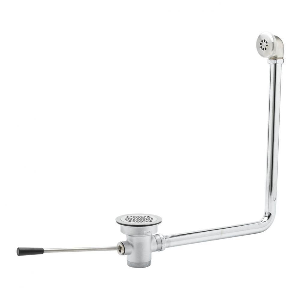 Waste Drain Valve, Short Lever Handle, 3'' x 2'' W/ Overflow