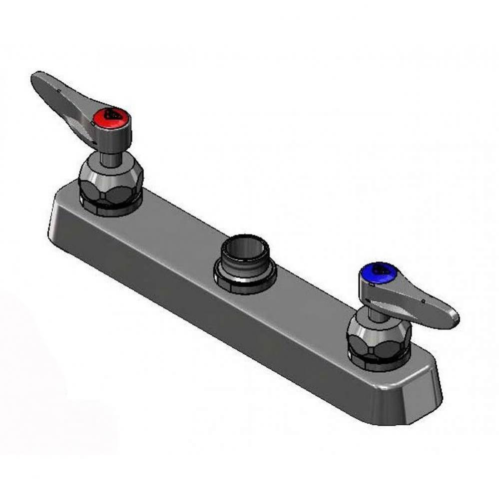 8'' Deck Mount Workboard PRU Base Faucet, Less Nozzle, CV-Ceramas, Lever Handles